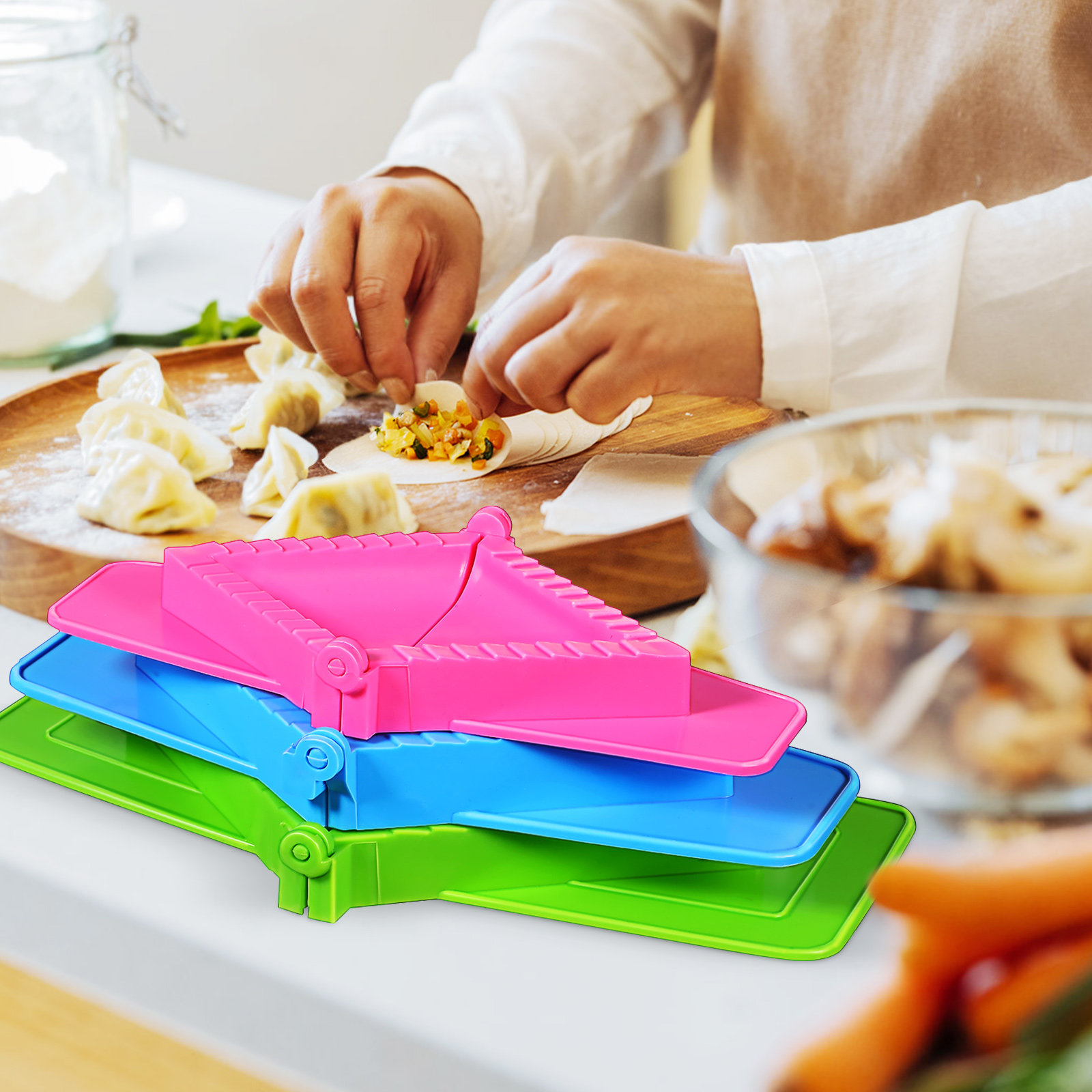 Dumpling Press Set - Conjunto de 3 Moldes para Dumplings
